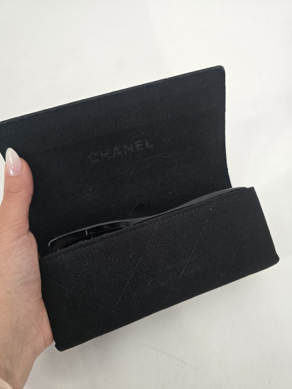 Chanel Black Acetate Rectangle Women's Sunglasses 5559 c.622/S4 Spellout Logo - Picture 9 of 10